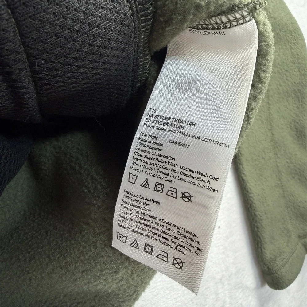 Timberland Outdoor Full Zip Fleece Jacket Men's Small Green Chest Pocket Spruce